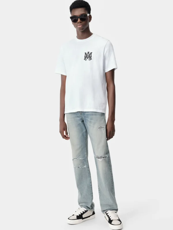 AMIRI Denim>BANDANA REPAIR STRAIGHT JEAN Antique Indigo