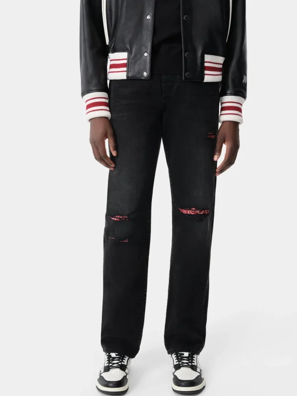 AMIRI Denim>BANDANA REPAIR STRAIGHT JEAN Vintage Black