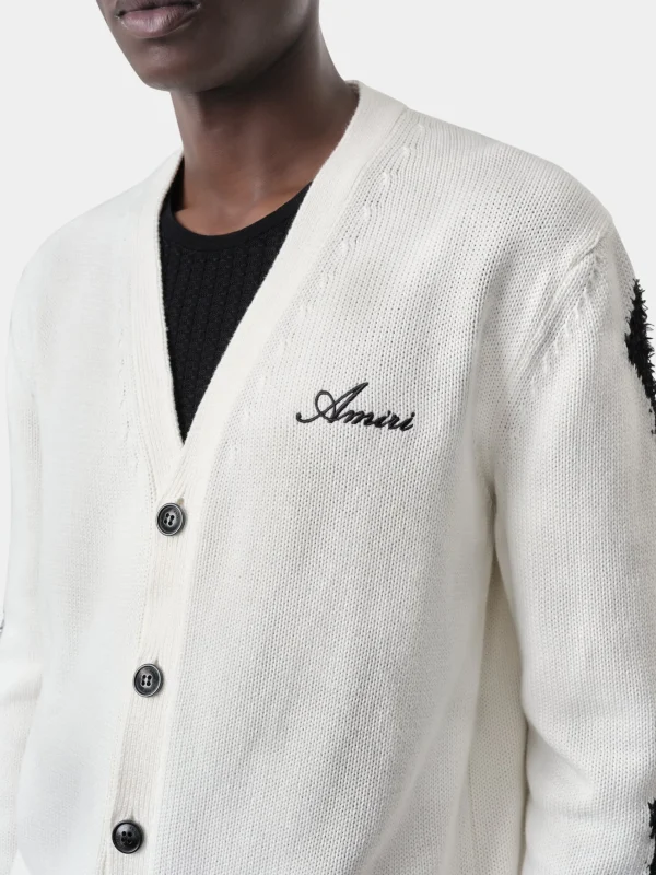 AMIRI Knitwear>BONES CARDIGAN White
