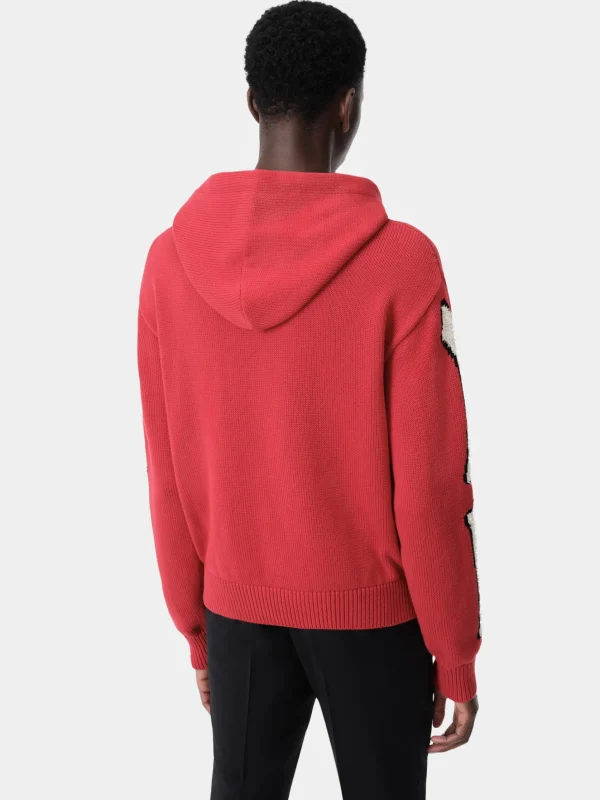 AMIRI Knitwear>BONES HOODIE Red