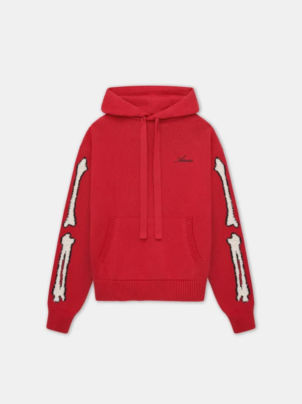 AMIRI Knitwear>BONES HOODIE Red