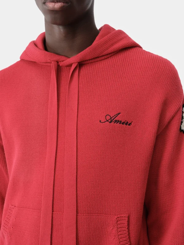 AMIRI Knitwear>BONES HOODIE Red