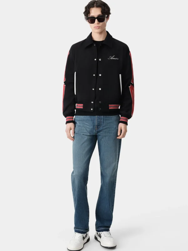 AMIRI Outerwear>BONES JACKET Black Red