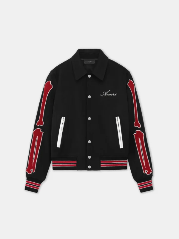 AMIRI Outerwear>BONES JACKET Black Red