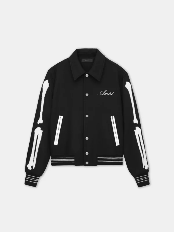 AMIRI Outerwear>BONES JACKET Black White