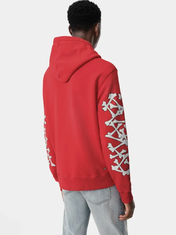 AMIRI Sweatshirts>BONES STACKED HOODIE Red