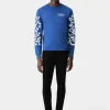 AMIRI Tees>BONES STACKED LONG SLEEVE TEE Blue