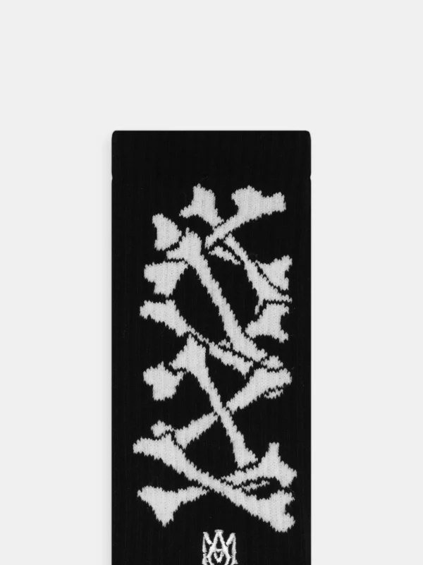 AMIRI Socks | Socks>BONES STACKED SOCKS Black White
