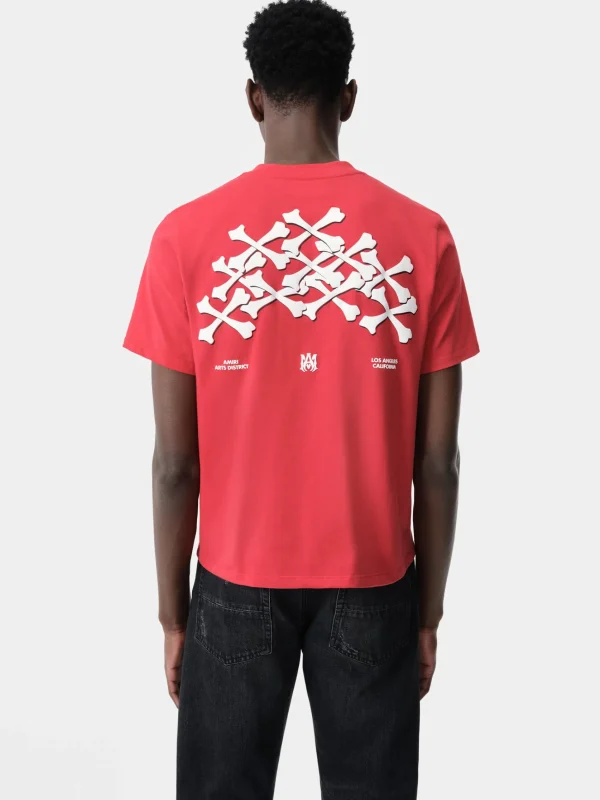 AMIRI Tees>BONES STACKED TEE Red