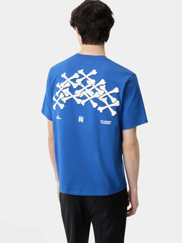AMIRI Tees>BONES STACKED TEE Blue