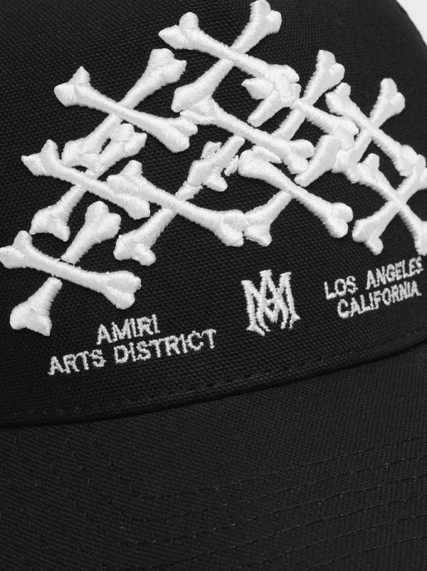 AMIRI Hats | Hats>BONES STACKED TRUCKER HAT BLACK