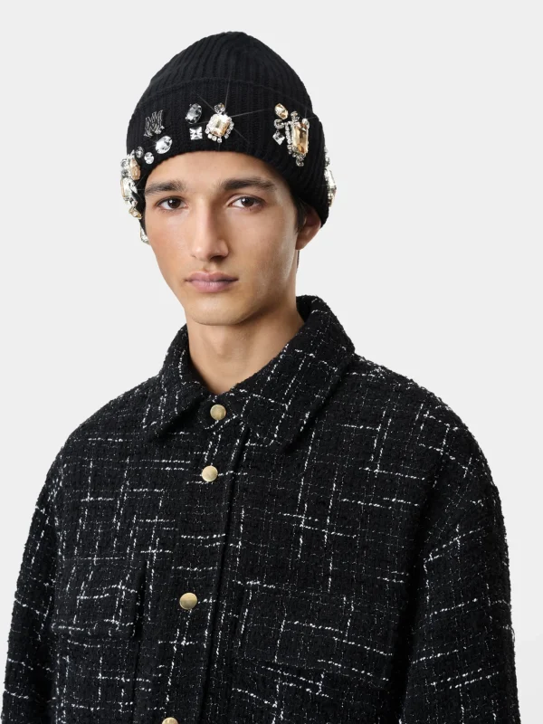 AMIRI Hats | Hats>CHUNKY CRYSTAL BEANIE BLACK
