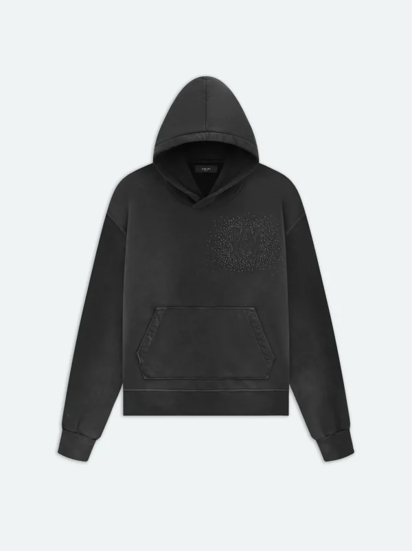 AMIRI Sweatshirts>CRYSTAL BURST HOODIE- FADED BLACK