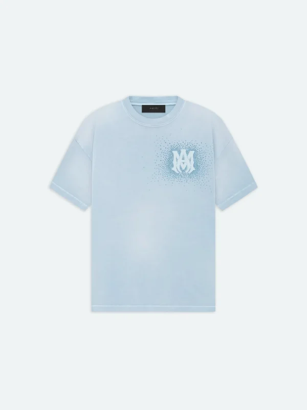 AMIRI Tees>CRYSTAL BURST TEE- Ashley Blue