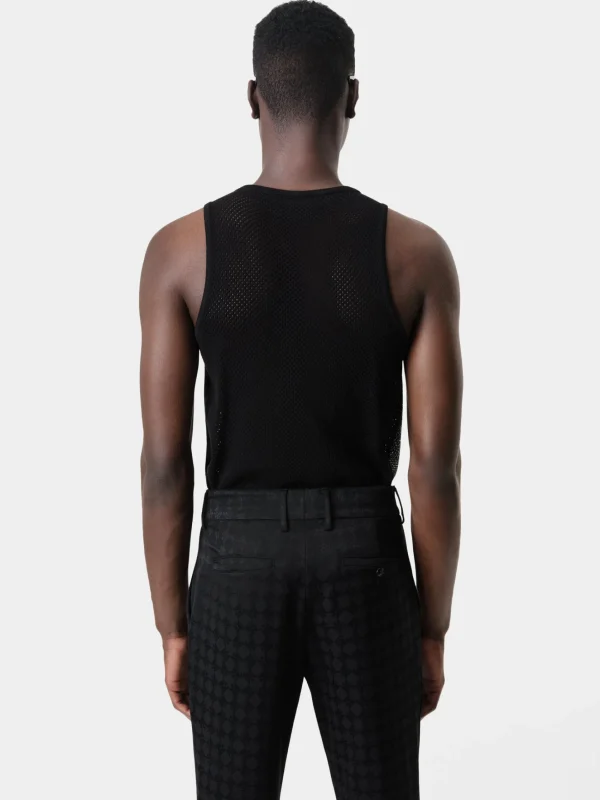 AMIRI Knitwear | Tees>CRYSTAL TANK TOP BLACK