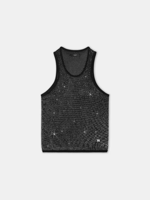 AMIRI Knitwear | Tees>CRYSTAL TANK TOP BLACK