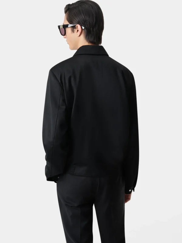 AMIRI Outerwear>DOUBLE POCKET ZIP BLOUSON- BLACK