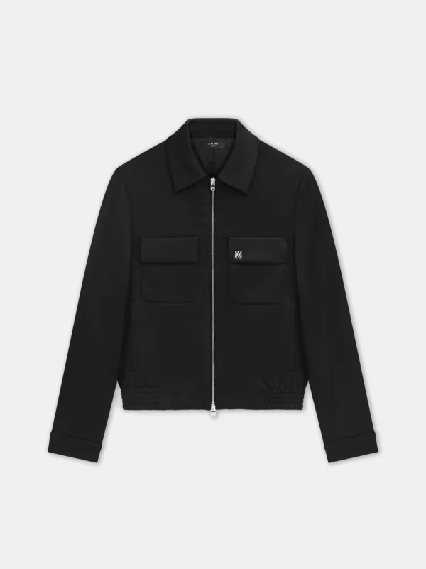 AMIRI Outerwear>DOUBLE POCKET ZIP BLOUSON- BLACK