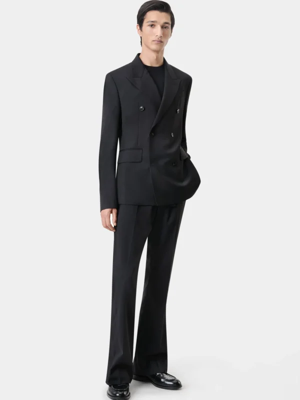 AMIRI Outerwear>DOUBLE-BREASTED BLAZER BLACK