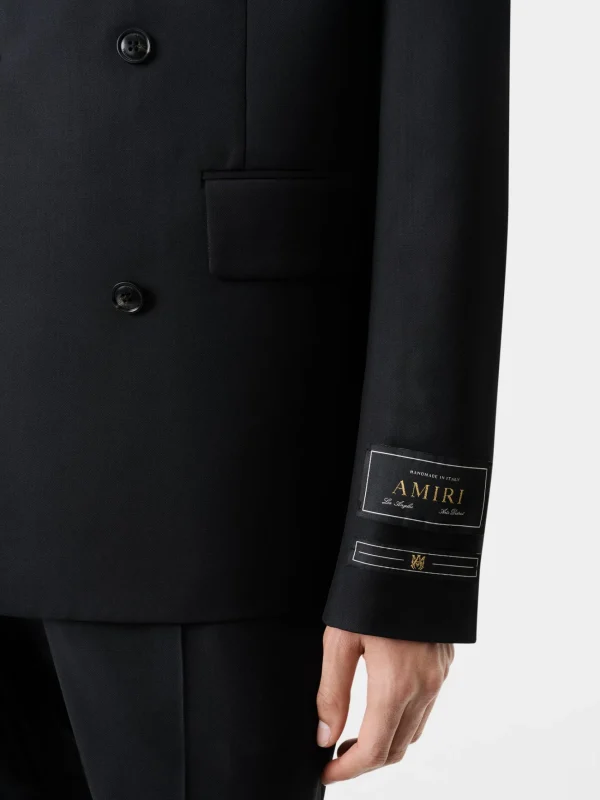 AMIRI Outerwear>DOUBLE-BREASTED BLAZER BLACK