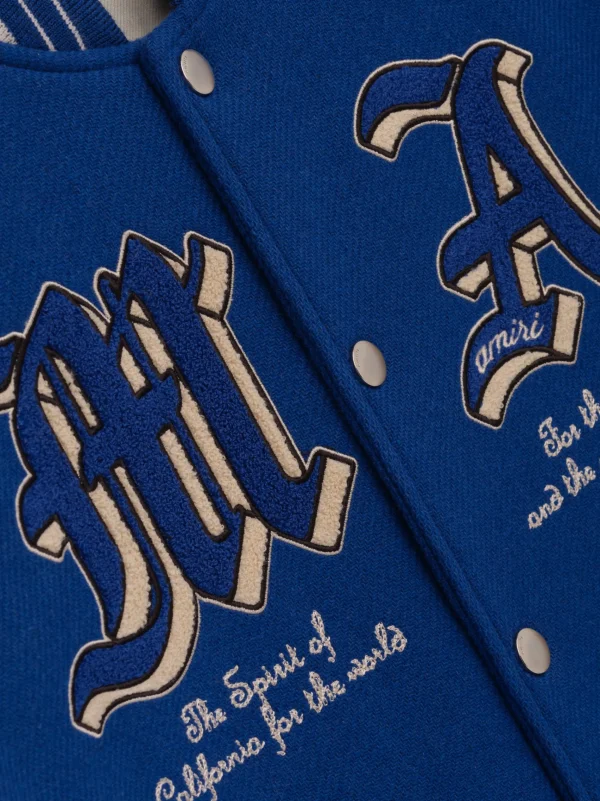 AMIRI Outerwear>DREAM TEAM VARSITY JACKET Blue