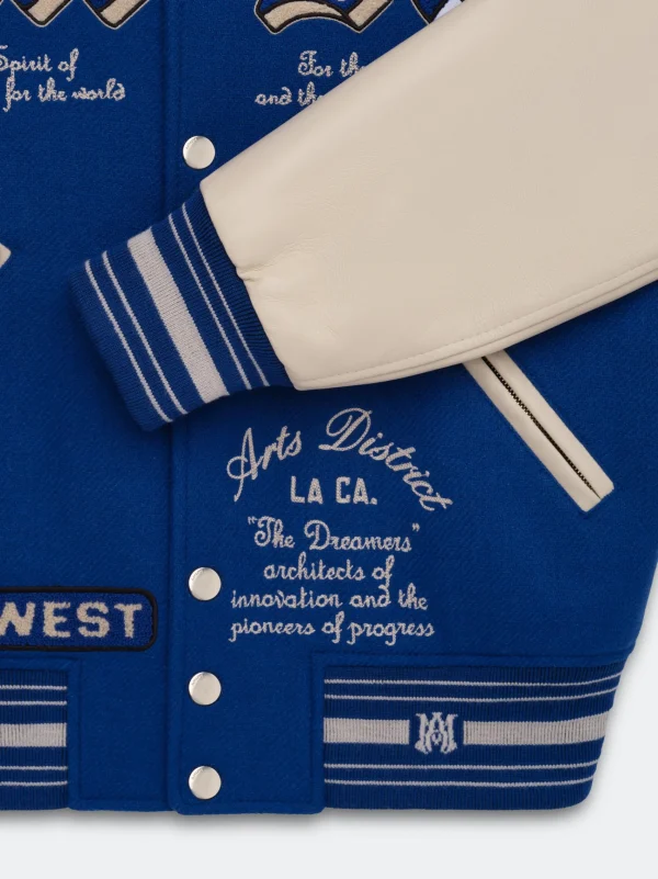 AMIRI Outerwear>DREAM TEAM VARSITY JACKET Blue