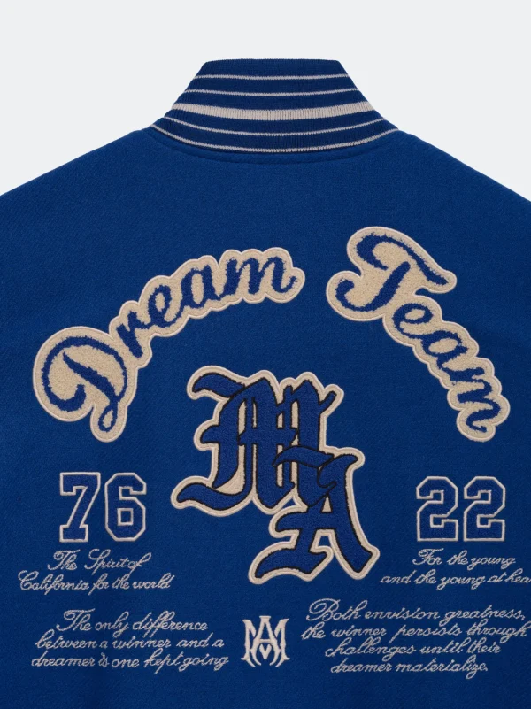 AMIRI Outerwear>DREAM TEAM VARSITY JACKET Blue