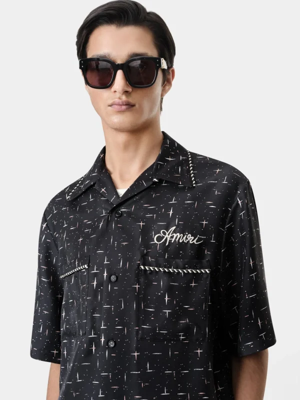 AMIRI Shirts>FLECK BOWLING SHIRT BLACK
