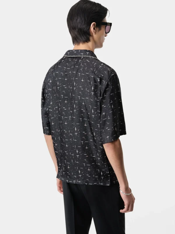 AMIRI Shirts>FLECK BOWLING SHIRT BLACK
