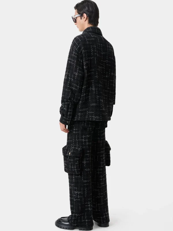 AMIRI Pants>FLECK TWEED CARGO BLACK