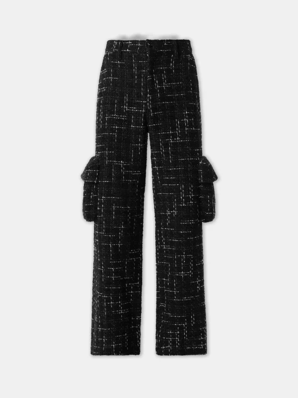 AMIRI Pants>FLECK TWEED CARGO BLACK