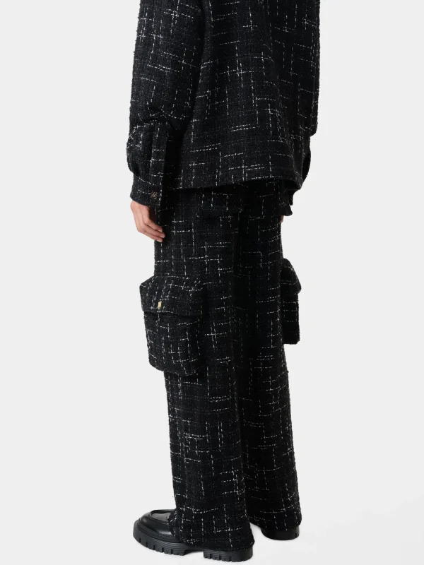 AMIRI Pants>FLECK TWEED CARGO BLACK