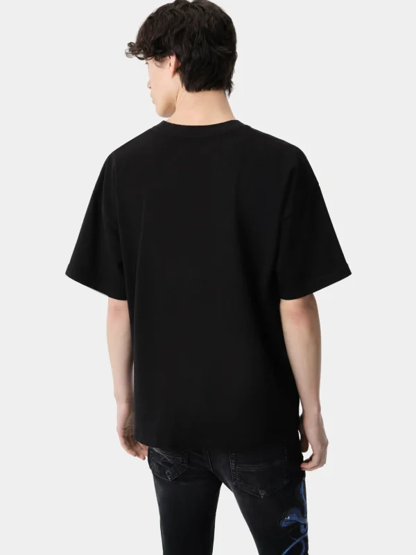 AMIRI Tees>GLITTER POISON LOGO SKATER TEE Black Blue