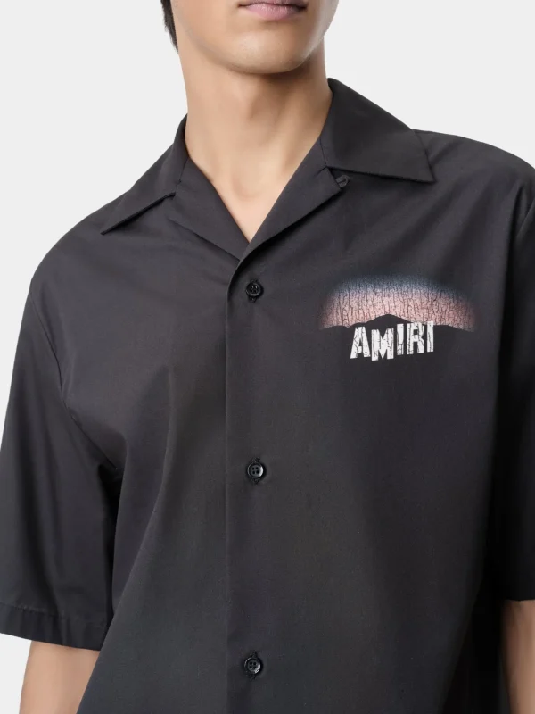 AMIRI Shirts>HOLLYWOOD LIGHTS CAMP SHIRT BLACK