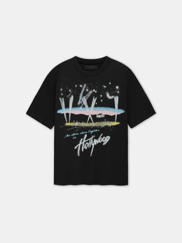 AMIRI Tees>HOLLYWOOD LIGHTS TEE BLACK