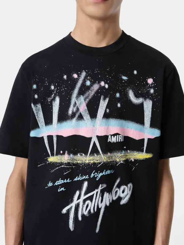 AMIRI Tees>HOLLYWOOD LIGHTS TEE BLACK