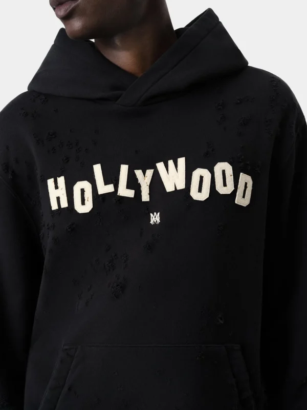 AMIRI Sweatshirts>HOLLYWOOD SHOTGUN HOODIE BLACK