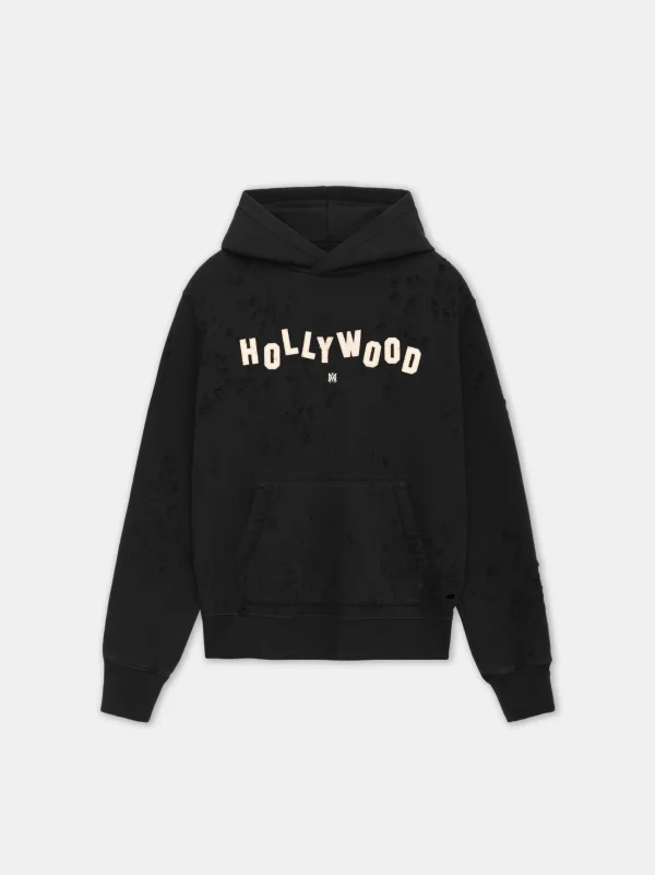 AMIRI Sweatshirts>HOLLYWOOD SHOTGUN HOODIE BLACK
