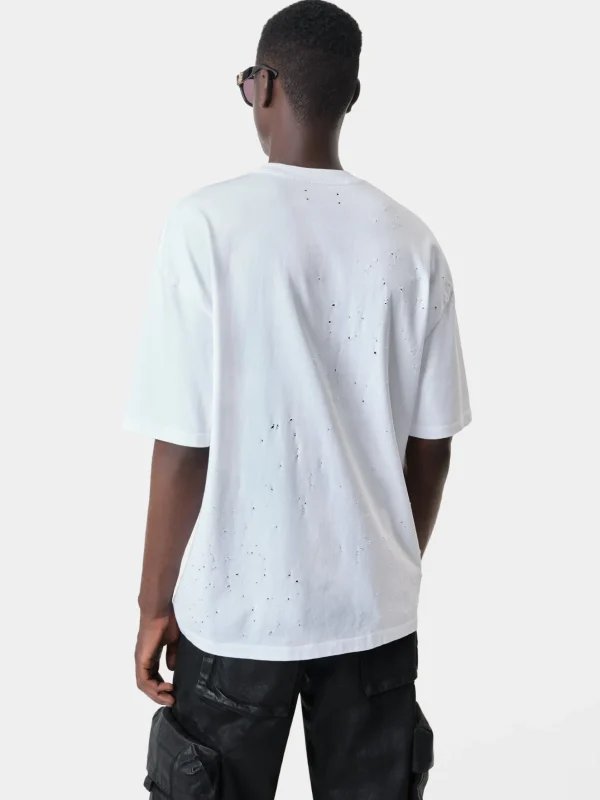 AMIRI Tees>HOLLYWOOD SHOTGUN OVERSIZED TEE White