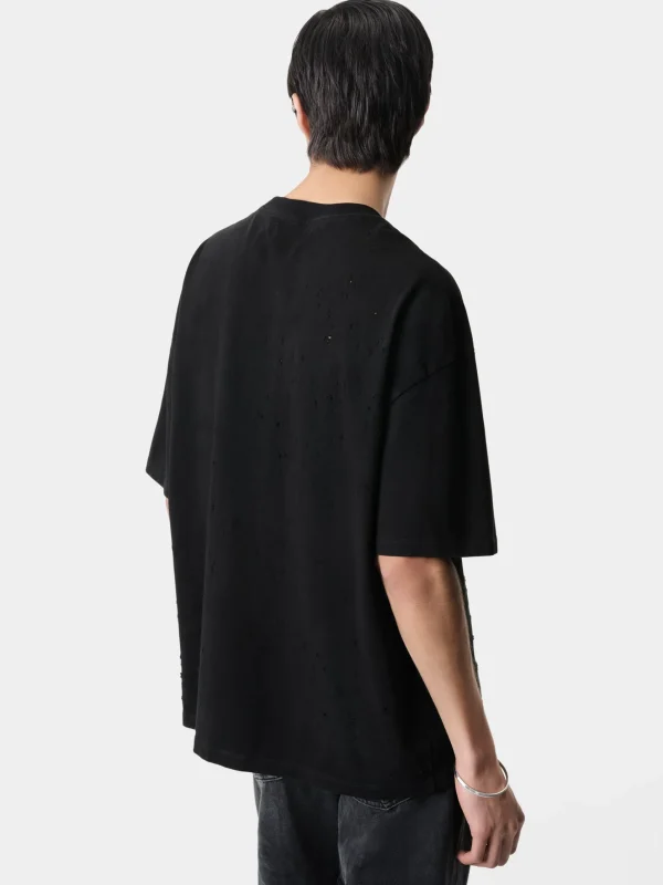 AMIRI Tees>HOLLYWOOD SHOTGUN OVERSIZED TEE BLACK