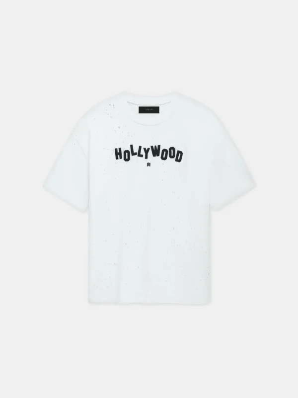AMIRI Tees>HOLLYWOOD SHOTGUN OVERSIZED TEE White