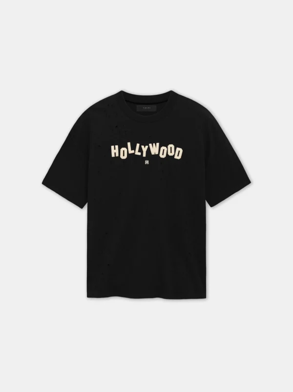 AMIRI Tees>HOLLYWOOD SHOTGUN OVERSIZED TEE BLACK