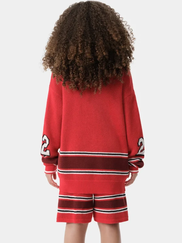 AMIRI Knitwear | Tees>KIDS' 22 STRIPE CREW Red