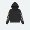 AMIRI Sweatshirts>Kids Bones Scribble Hoodie BLACK