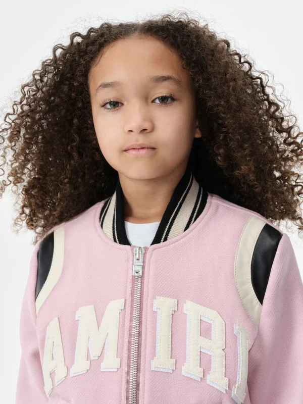 AMIRI Outerwear>KIDS' COLLEGIATE BOMBER Flamingo Pink