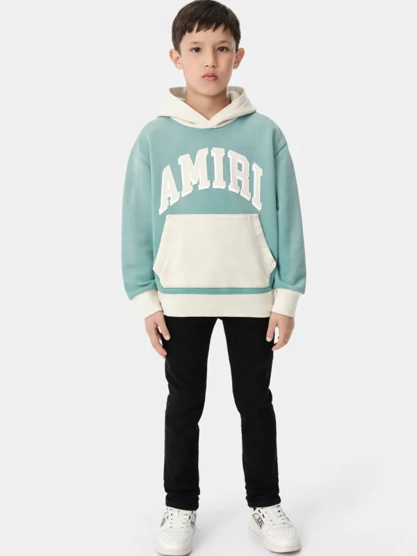 AMIRI Sweatshirts>KIDS' COLLEGIATE HOODIE Sea Blue