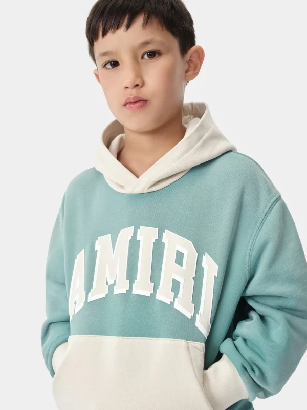 AMIRI Sweatshirts>KIDS' COLLEGIATE HOODIE Sea Blue