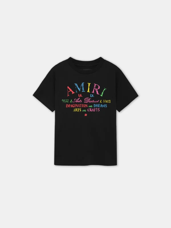 AMIRI Tees>KIDS' ARTS DISTRICT SCRIBBLE TEE BLACK