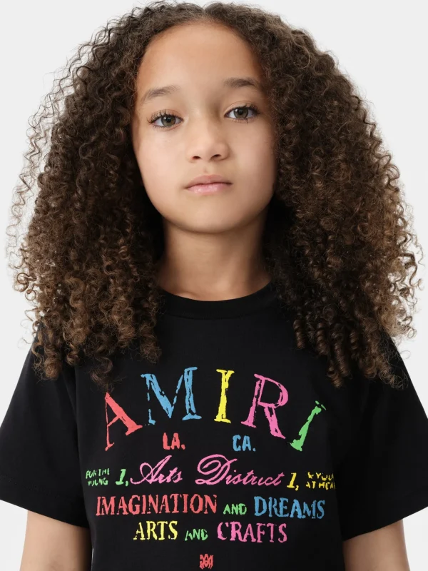AMIRI Tees>KIDS' ARTS DISTRICT SCRIBBLE TEE BLACK