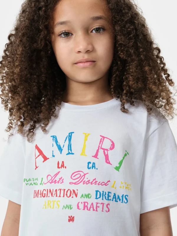 AMIRI Tees>KIDS' ARTS DISTRICT SCRIBBLE TEE White